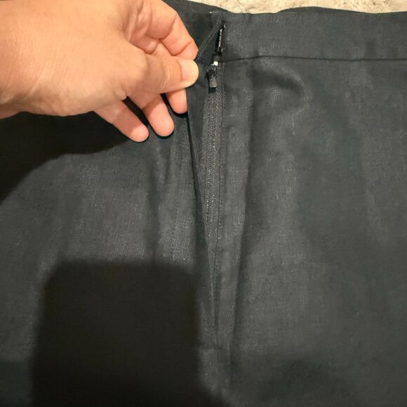 Real Clothes Black‎ 100% Irish Linen Pants Women's 14 Classic Nature Minimalist - Picture 3 of 10